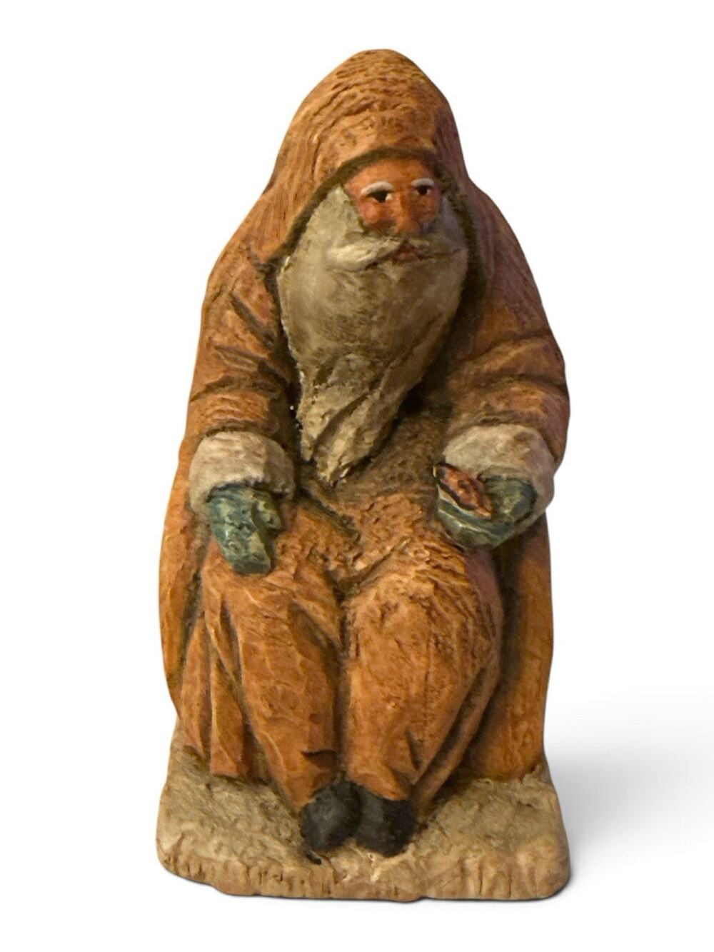 A Costanza Father Christmas Santa Figurine Sitting Yellow Robe Silvestri CRP